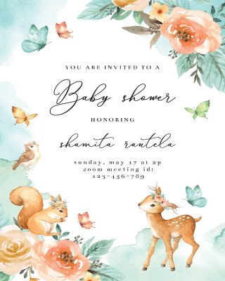 Happy Forest Baby Shower Invitation