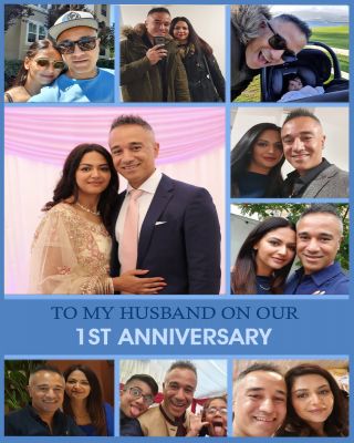 1st Anniversary Photo Upload Card  To My Husband