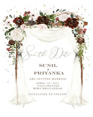Buy Floral Canopy Save Date Card Online