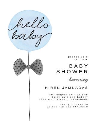 Minimal Balloons  Baby Shower Invitation