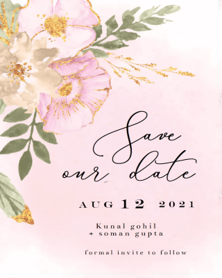 Customized Shabby Chic Flowers Save the Date Invitation Card