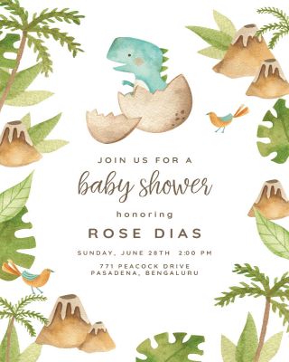 Dino Adventure  Baby Shower Invitation