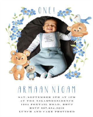 Cute Bears  Birthday Invitation