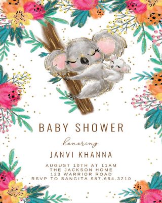 Koala  Baby Shower Invitation