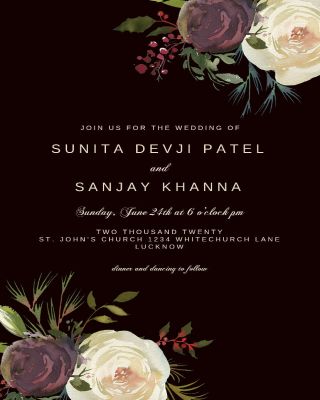 Winter Rose  Wedding Invitation