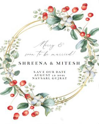 Buy Customized Red Fruits Frame Save The Date Card Online