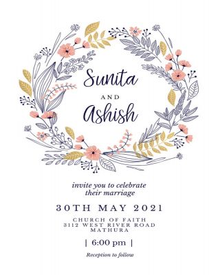 Wedding Wreath  Wedding Invitation