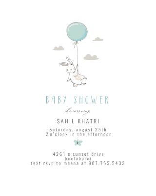 Bunny Shower  Baby Shower Invitation