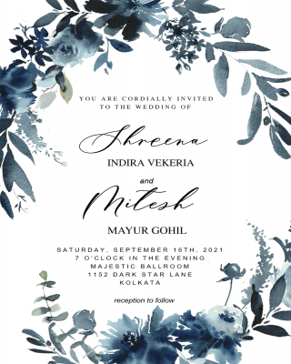 Indigo Flowers Wedding