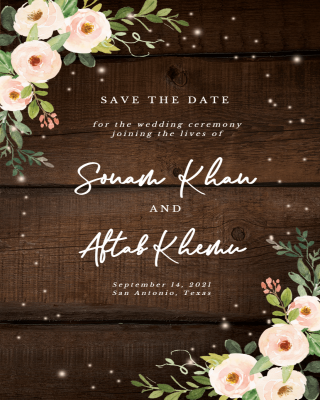 Buy Customized Sparkling Rustic Floral Save the Date Card Online