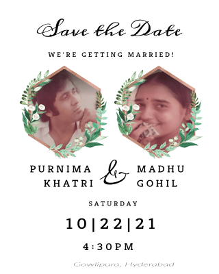 Buy Customized Greenery Double Photo Save the Date Card