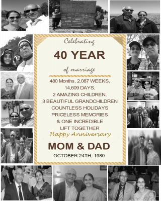 Mum And Dad Celebrating 40 Years Of Marriage Anniversary