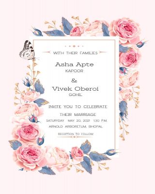 Climbing Roses  Wedding Invitation
