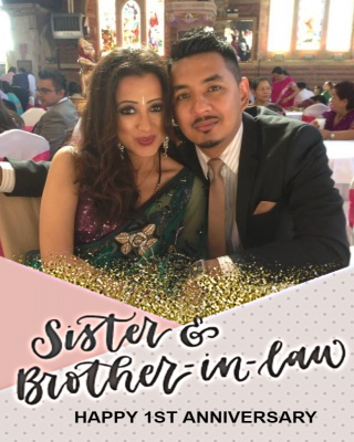 Sister Brotherinlaw 1st Anniversary Photo Upload Card